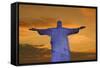 Statue of Christ the Redeemer at Sunset, Corcovado, Rio De Janeiro, Brazil, South America-Angelo-Framed Stretched Canvas