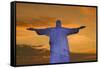 Statue of Christ the Redeemer at Sunset, Corcovado, Rio De Janeiro, Brazil, South America-Angelo-Framed Stretched Canvas