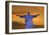 Statue of Christ the Redeemer at Sunset, Corcovado, Rio De Janeiro, Brazil, South America-Angelo-Framed Photographic Print