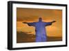 Statue of Christ the Redeemer at Sunset, Corcovado, Rio De Janeiro, Brazil, South America-Angelo-Framed Photographic Print