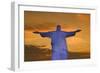 Statue of Christ the Redeemer at Sunset, Corcovado, Rio De Janeiro, Brazil, South America-Angelo-Framed Photographic Print