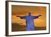 Statue of Christ the Redeemer at Sunset, Corcovado, Rio De Janeiro, Brazil, South America-Angelo-Framed Photographic Print