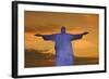 Statue of Christ the Redeemer at Sunset, Corcovado, Rio De Janeiro, Brazil, South America-Angelo-Framed Photographic Print