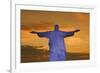 Statue of Christ the Redeemer at Sunset, Corcovado, Rio De Janeiro, Brazil, South America-Angelo-Framed Photographic Print