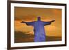 Statue of Christ the Redeemer at Sunset, Corcovado, Rio De Janeiro, Brazil, South America-Angelo-Framed Photographic Print