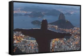 Statue of Christ the Redeemer, Corcovado, Rio De Janeiro, Brazil, South America-Angelo-Framed Stretched Canvas