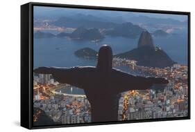 Statue of Christ the Redeemer, Corcovado, Rio De Janeiro, Brazil, South America-Angelo-Framed Stretched Canvas