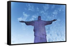 Statue of Christ the Redeemer, Corcovado, Rio De Janeiro, Brazil, South America-Angelo-Framed Stretched Canvas