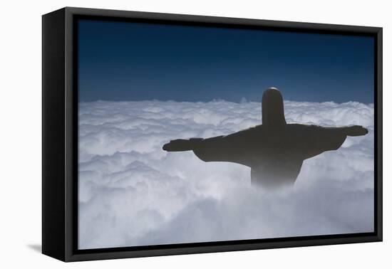 Statue of Christ the Redeemer Rising Above the Clouds-Angelo-Framed Stretched Canvas