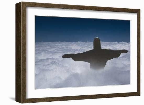 Statue of Christ the Redeemer Rising Above the Clouds-Angelo-Framed Photographic Print