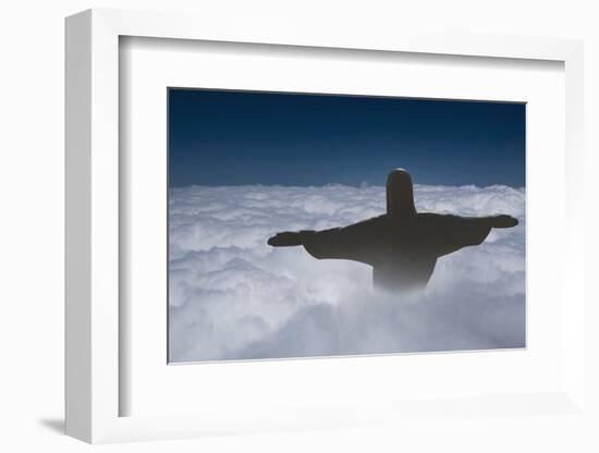 Statue of Christ the Redeemer Rising Above the Clouds-Angelo-Framed Photographic Print