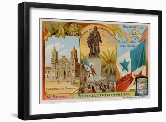 Statue of Christopher Columbus, Antilles and Panama Cathedral-null-Framed Giclee Print