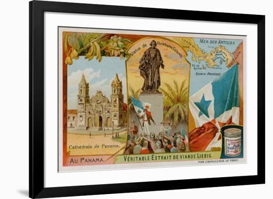 Statue of Christopher Columbus, Antilles and Panama Cathedral-null-Framed Giclee Print