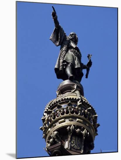 Statue of Christopher Columbus, Barcelona, Catalonia, Spain-Peter Scholey-Mounted Photographic Print