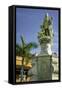 Statue of Christopher Columbus, Old City, Cartagena, Colombia-Jerry Ginsberg-Framed Stretched Canvas