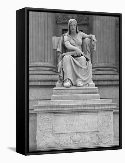 Statue of Clio, the Muse of History-null-Framed Stretched Canvas