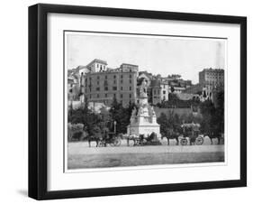 Statue of Columbus, Genoa, Italy, Late 19th Century-John L Stoddard-Framed Giclee Print