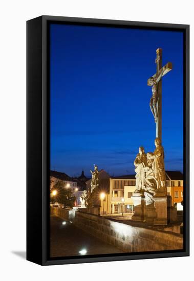 Statue of Crucified Jesus Christ on Kamenny Most-Richard Nebesky-Framed Stretched Canvas