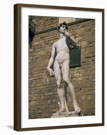 Statue of David by Michelangelo in the Piazza Della Signoria in Florence, Tuscany, Italy-Lightfoot Jeremy-Framed Photographic Print