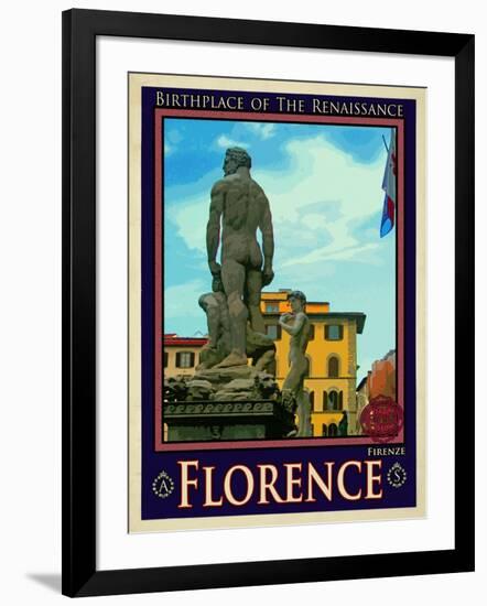 Statue of David, Piazza Della Signoria, Florence Italy 3-Anna Siena-Framed Giclee Print