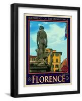 Statue of David, Piazza Della Signoria, Florence Italy 3-Anna Siena-Framed Giclee Print