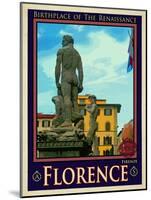 Statue of David, Piazza Della Signoria, Florence Italy 3-Anna Siena-Mounted Giclee Print