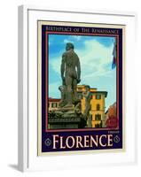 Statue of David, Piazza Della Signoria, Florence Italy 3-Anna Siena-Framed Giclee Print