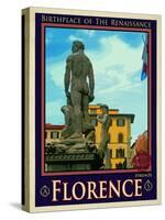 Statue of David, Piazza Della Signoria, Florence Italy 3-Anna Siena-Stretched Canvas