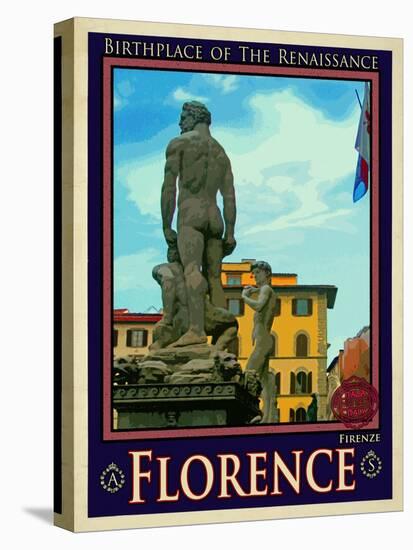 Statue of David, Piazza Della Signoria, Florence Italy 3-Anna Siena-Stretched Canvas