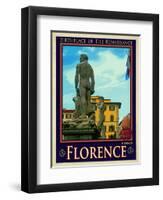 Statue of David, Piazza Della Signoria, Florence Italy 3-Anna Siena-Framed Premium Giclee Print