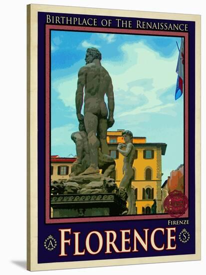 Statue of David, Piazza Della Signoria, Florence Italy 3-Anna Siena-Stretched Canvas