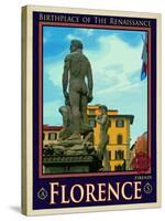 Statue of David, Piazza Della Signoria, Florence Italy 3-Anna Siena-Stretched Canvas