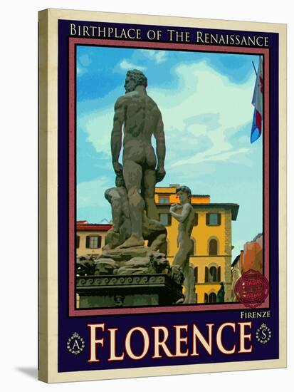 Statue of David, Piazza Della Signoria, Florence Italy 3-Anna Siena-Stretched Canvas