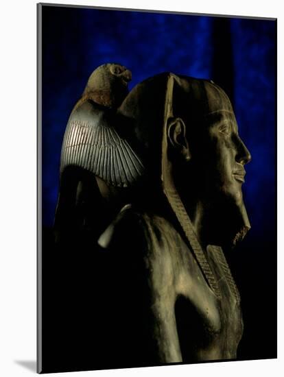 Statue of Diorite, Pharaoh Khafre with Falcon God Horus, Egyptian Museum, Cairo, Egypt-Kenneth Garrett-Mounted Photographic Print