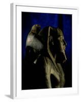 Statue of Diorite, Pharaoh Khafre with Falcon God Horus, Egyptian Museum, Cairo, Egypt-Kenneth Garrett-Framed Photographic Print