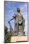 Statue of discoverer Christopher Columbus, La Rabida monastery, La Rabida, near Huelva, Costa de la-Stuart Black-Mounted Photographic Print