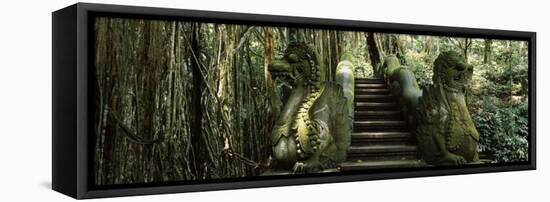 Statue of Dragons in a Temple, Bathing Temple, Ubud Monkey Forest, Ubud, Bali, Indonesia-null-Framed Stretched Canvas