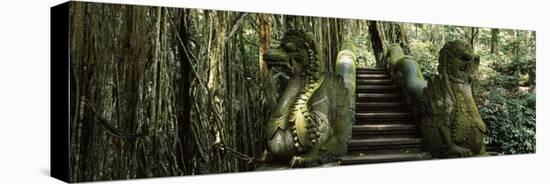 Statue of Dragons in a Temple, Bathing Temple, Ubud Monkey Forest, Ubud, Bali, Indonesia-null-Stretched Canvas