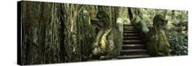 Statue of Dragons in a Temple, Bathing Temple, Ubud Monkey Forest, Ubud, Bali, Indonesia-null-Stretched Canvas