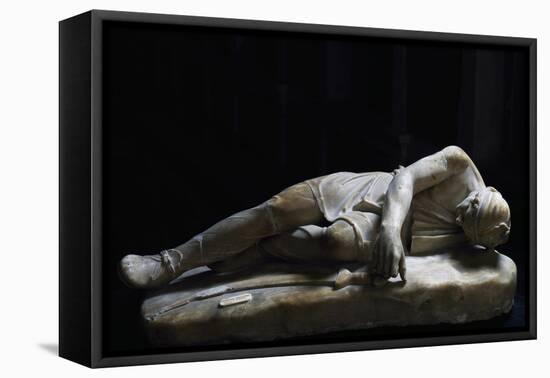 Statue of Dying Persian, Roman Copy in Marble from Original Made by School of Pergamon-null-Framed Stretched Canvas