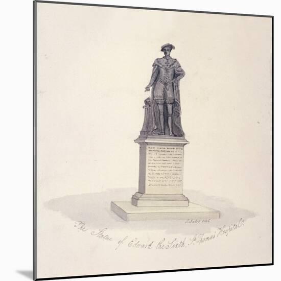 Statue of Edward VI in St Thomas's Hospital, Southwark, London, 1825-G Yates-Mounted Giclee Print