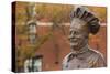 Statue of Famed Chef Boy-Ar-Dee, Omaha, Nebraska, USA-Walter Bibikow-Stretched Canvas