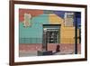Statue of famous local painter Quinquela Martin at Caminito alley in the Boca, old Italian quarter -Julio Etchart-Framed Photographic Print