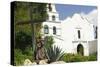 Statue of Father Junipero Serra in Front of San Diego Mission, First of the Spanish Missions in CA-null-Stretched Canvas