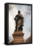 Statue of Felix Mendelssohn, St Thomas Church, Church of Bach, Leipzig, Germany-Dave Bartruff-Framed Stretched Canvas