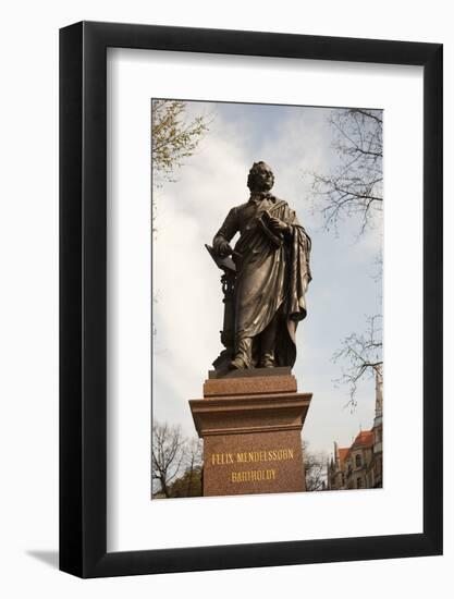 Statue of Felix Mendelssohn, St Thomas Church, Church of Bach, Leipzig, Germany-Dave Bartruff-Framed Photographic Print