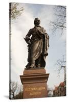 Statue of Felix Mendelssohn, St Thomas Church, Church of Bach, Leipzig, Germany-Dave Bartruff-Stretched Canvas