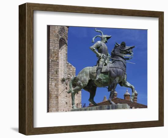 Statue of Francisco Pizarro, Plaza Mayor, Trujillo, Extremadura, Spain, Europe-Jeremy Lightfoot-Framed Photographic Print