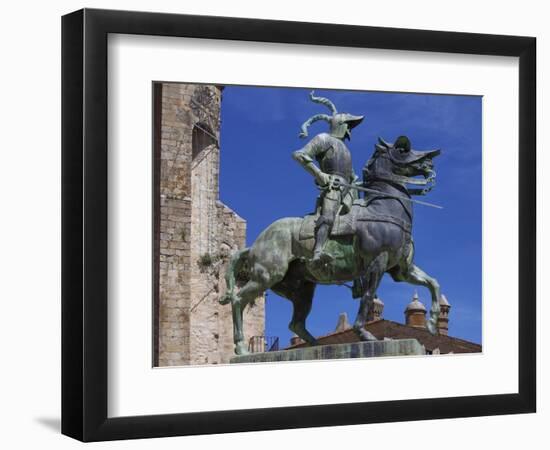 Statue of Francisco Pizarro, Plaza Mayor, Trujillo, Extremadura, Spain, Europe-Jeremy Lightfoot-Framed Photographic Print