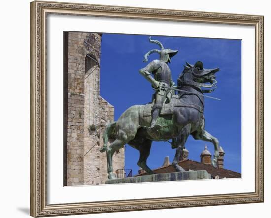 Statue of Francisco Pizarro, Plaza Mayor, Trujillo, Extremadura, Spain, Europe-Jeremy Lightfoot-Framed Photographic Print